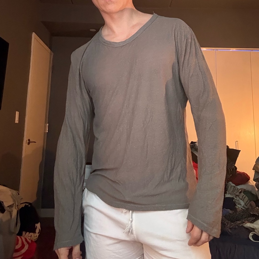 T by Alexander Wang Charcoal Long Sleeve Tee